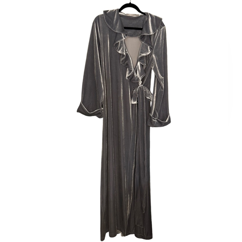 Velour Robe Full Length Belted 4 Way Stretch